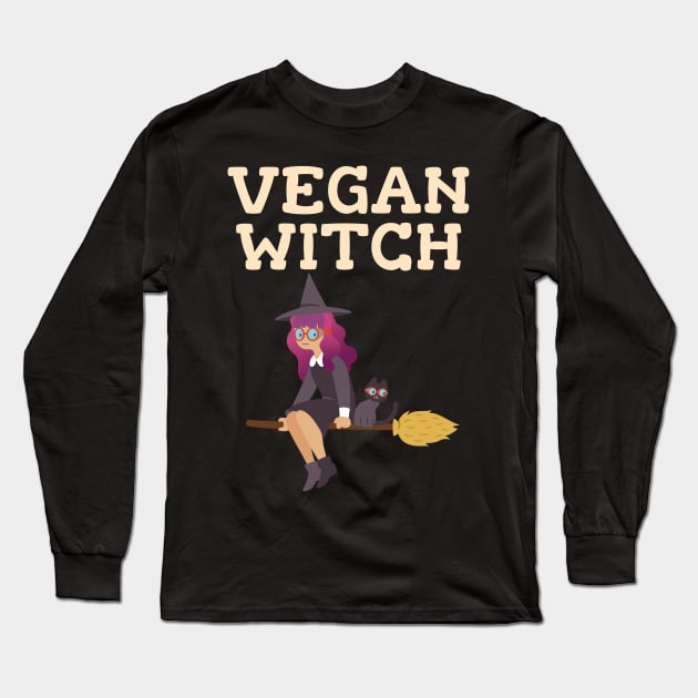 Proud Vegan Witch - Magical Vegan Woman Long Sleeve T-Shirt by Herbivore Nation - Vegan Gifts